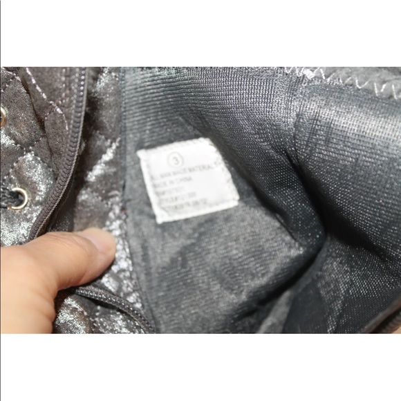 Justice Winter Girl Boots Gray Quilted Studs Zipper Lace Lined Sz 3 Gemstones - Picture 10 of 12